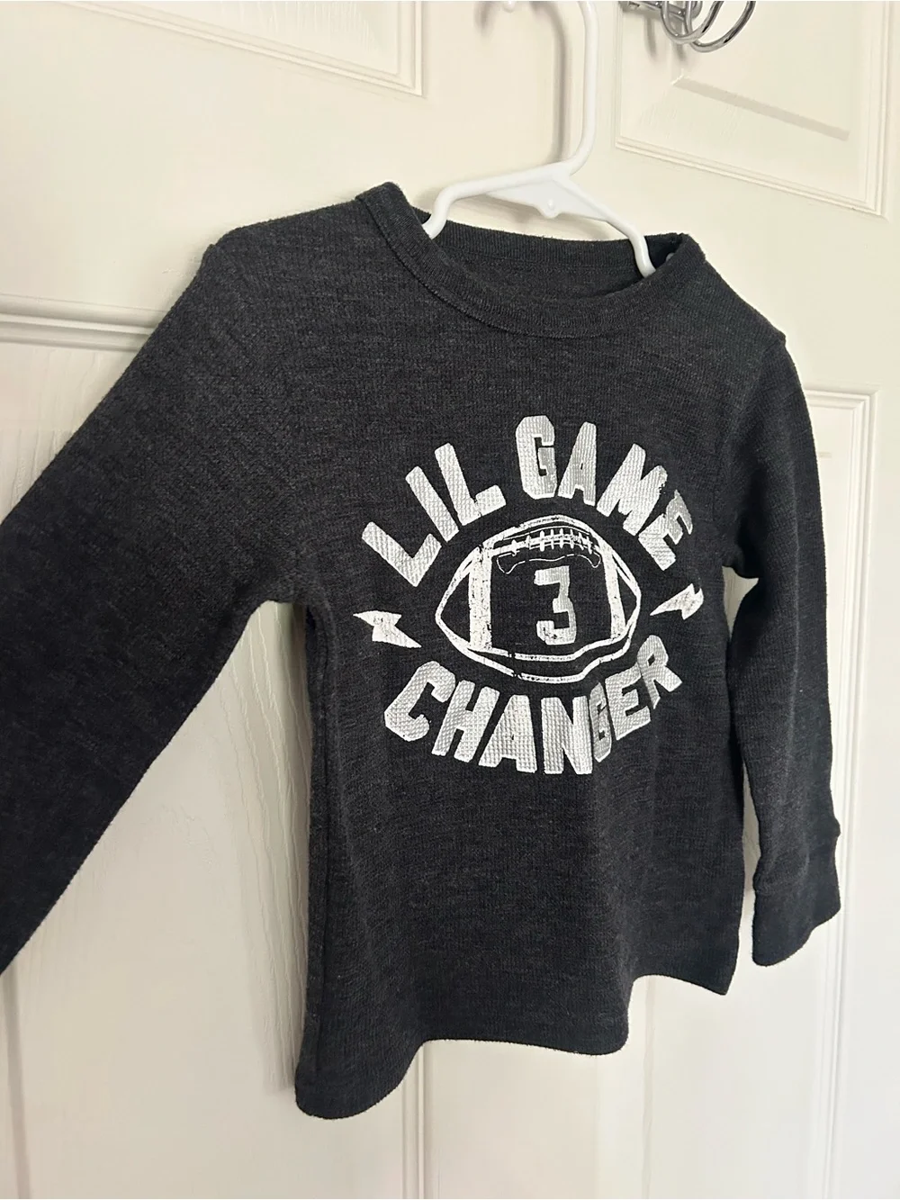 Toddler Boys, The Children's Place, Charcoal Gray Long Sleeve Football Shirt
